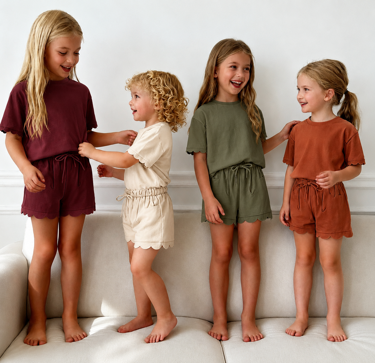 Pre-Order Fall Scallop Short Sets