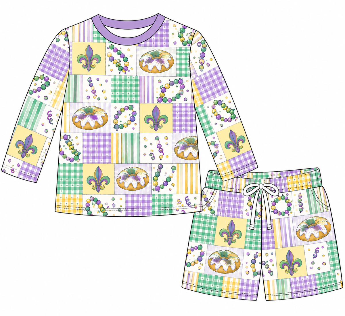 Pre-Order Pastel Mardi Gras Short Sets