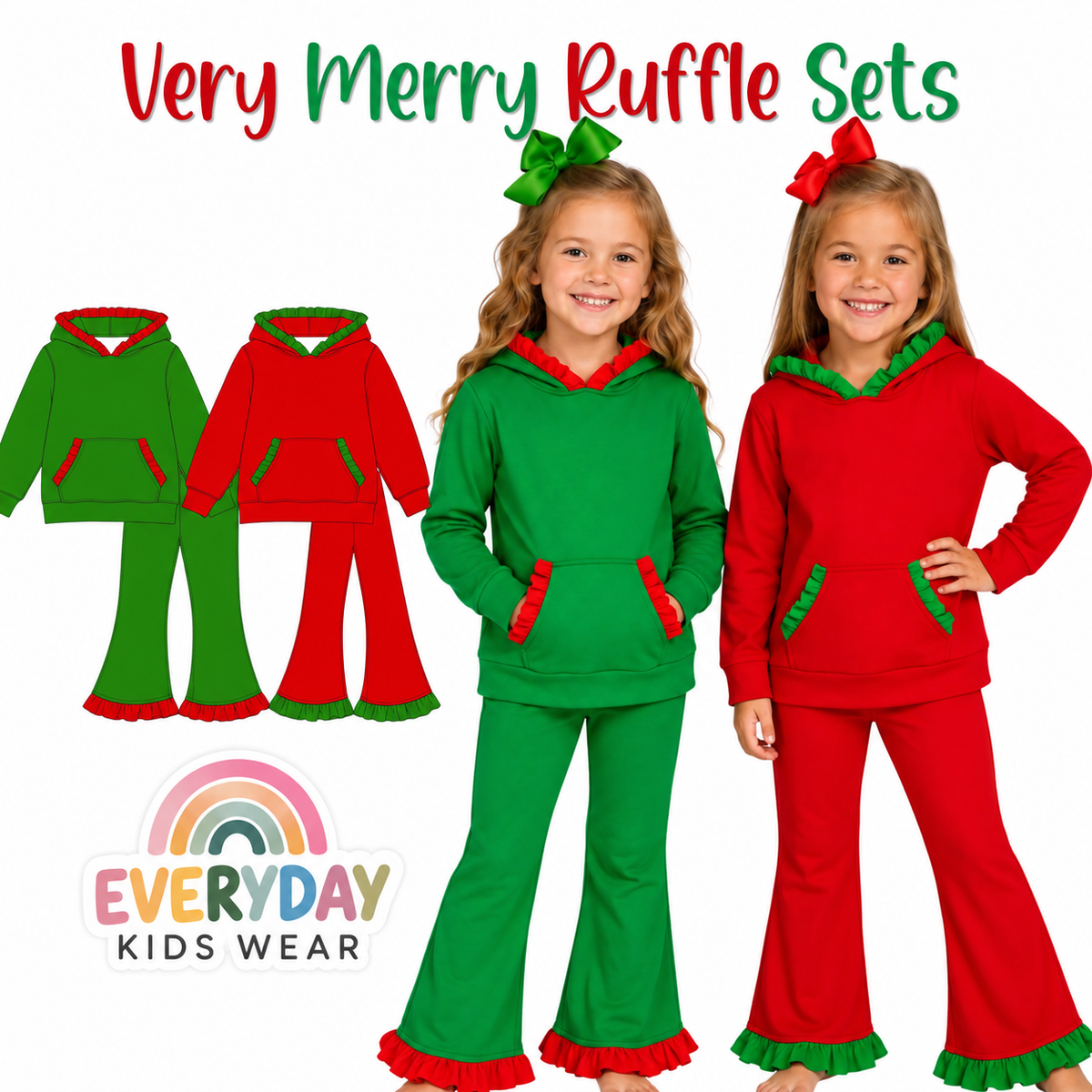 Pre-Order Red & Green Ruffle Sets