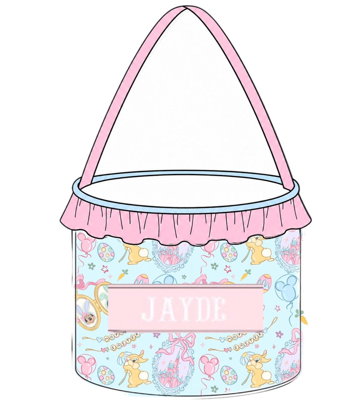 PO57 Name Smocked Easter Baskets - Girly Mouse
