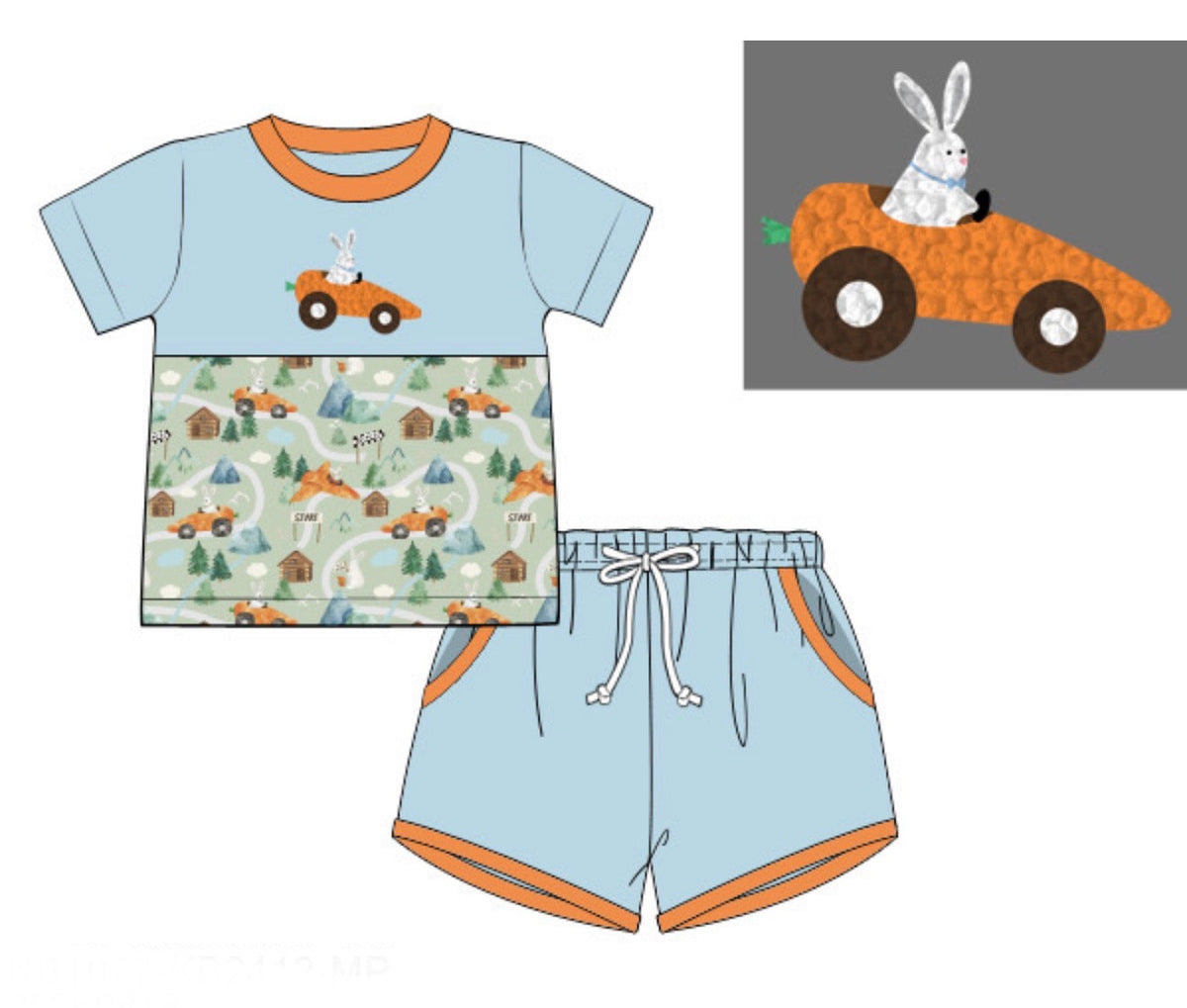 PO57 Carrots & Cars Short Set