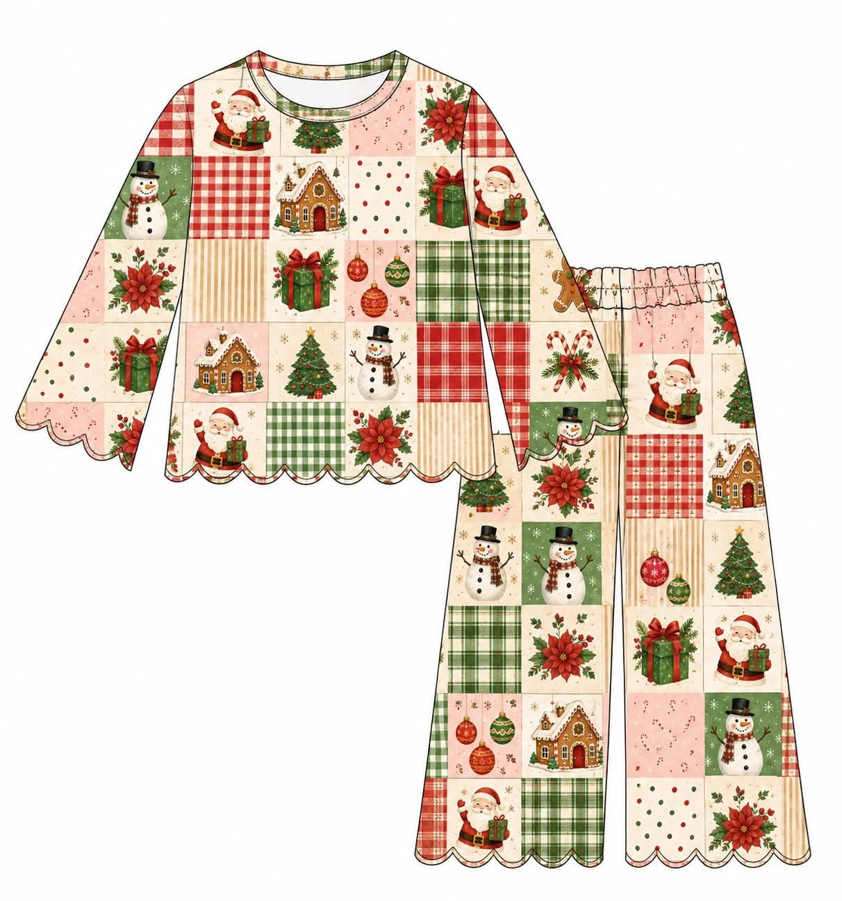 Pre-Order Christmas Patchwork Scallop Set