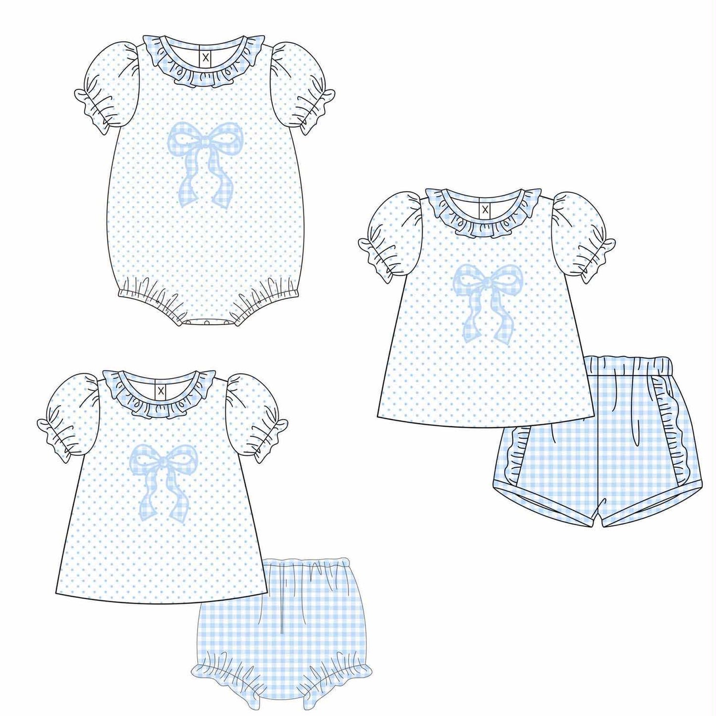 Pre-Order Tiny Dot Blue Bow