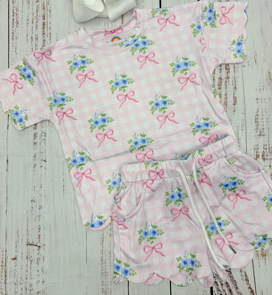RTS Myla Floral Print Scalloped Set