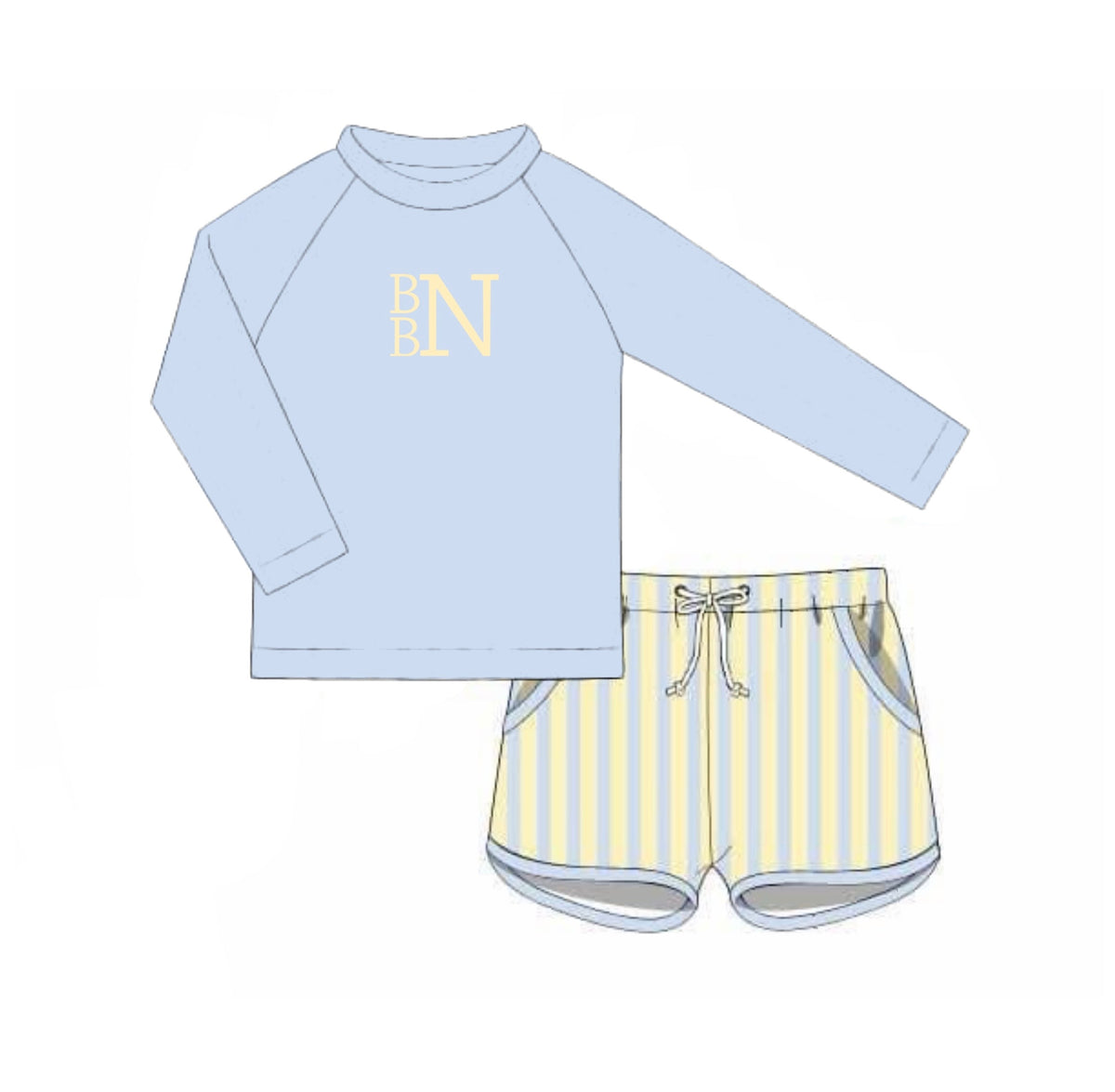 PO95 Butter & Blues Swim Rashguard Set