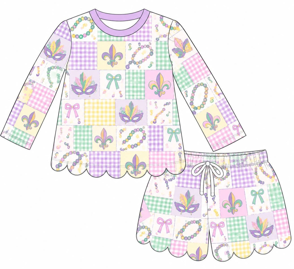 Pre-Order Pastel Mardi Gras Short Sets