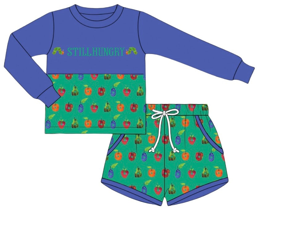 PO57 French Knot Still Hungry Boy Short Set