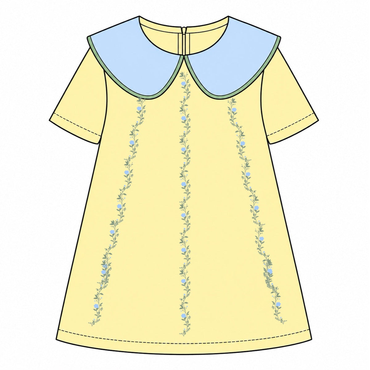 PO57 Butter & Blues Heirloom Adult Dress