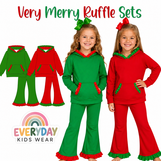 Pre-Order Red & Green Ruffle Sets